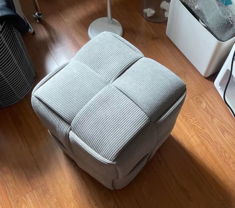 สตูลผ้าลูกฟูก MY DOLLS HOUSE COZY CUBE 38 ซม. สีเทา